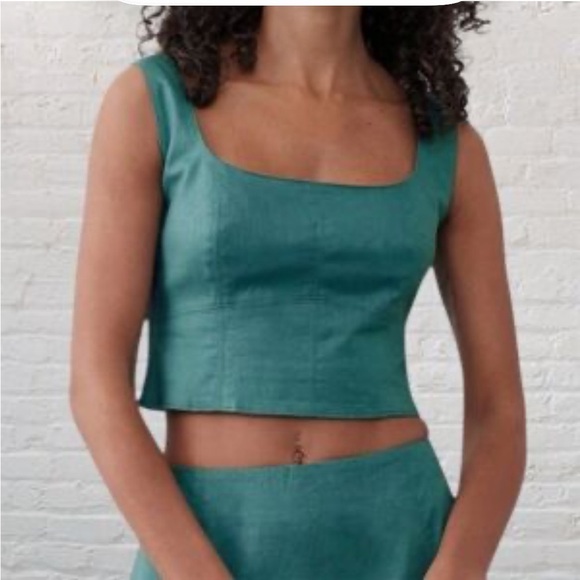 Banana Republic Factory Tops - NWT Banana Republic Factory Cottagecore Linen-Blend Square Neck Bustier Size 16